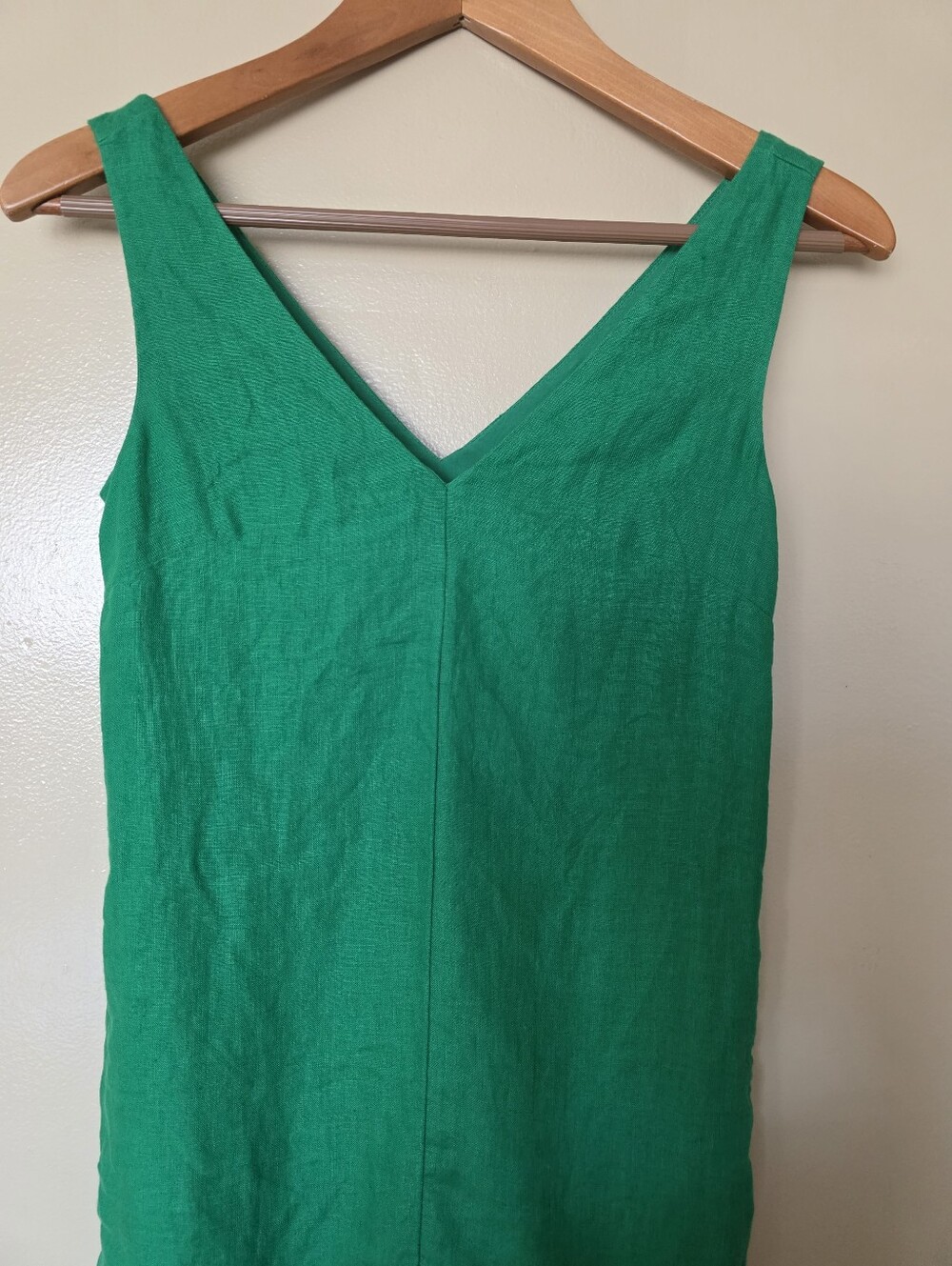 J Crew Maxine 100% Linen Shift Dress XXSP Vibrant Kelly Green Euro Summer Preppy - Picture 3 of 12